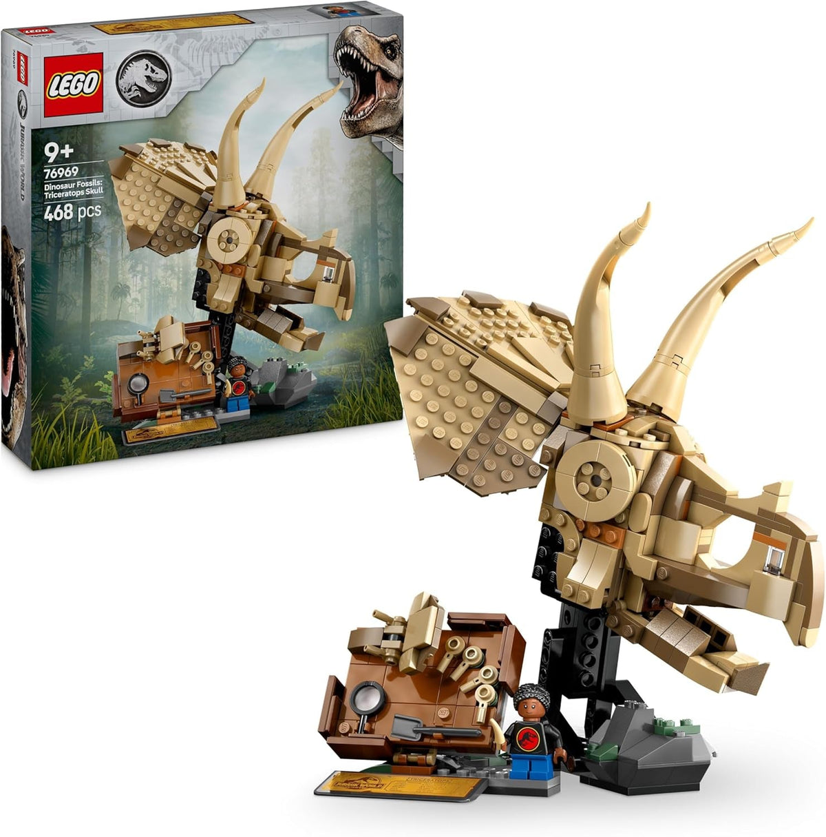 LEGO Jurassic World Dinosaur Fossils: Triceratops Skull Model, Dinosaur Toy for Boys and Girls 9 Years Old, Gift for Kids and Fans Jurassic World 76969 Building Sets Besuche den LEGO-Store Default Title