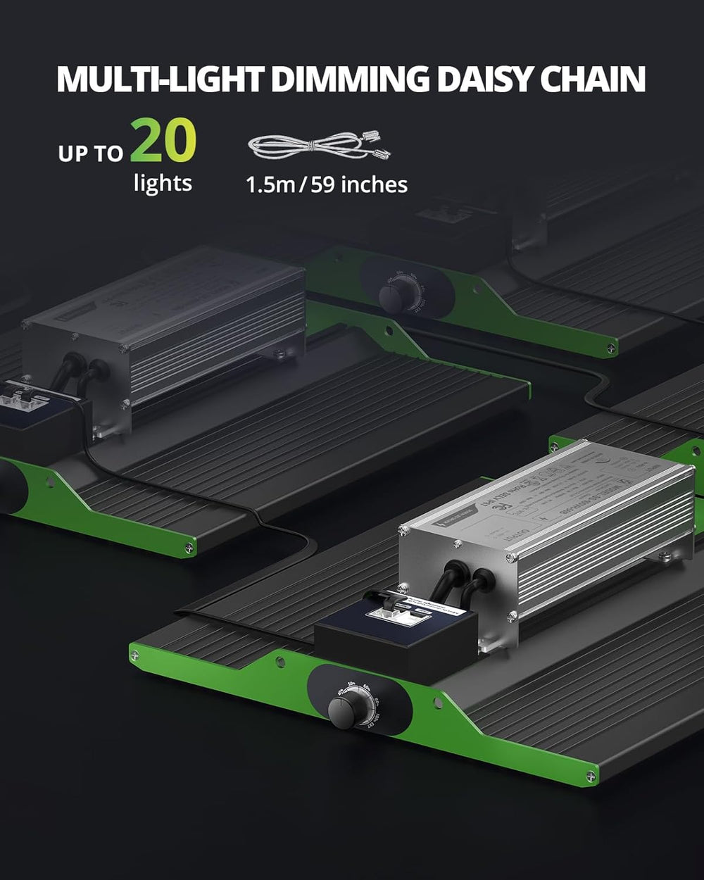 VIPARSPECTRA P1000 LED Grow Light Full Spectrum 2024 LED Grow Light 0%-100% Dimmable for Greenhouses Indoor Plants Seedlings Vegetables Flowers Grow Tents 60x60cm and 80x80cm