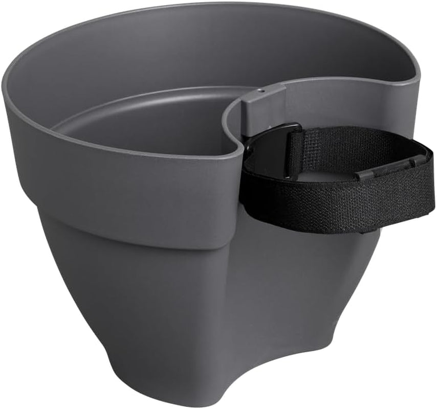 Ghiveci elho Vibia Campana pentru țevi de scurgere, 40 cm, pentru grădină verticală, 100% plastic reciclat, Ø 21,6 x H 16,3 cm, negru/antracit