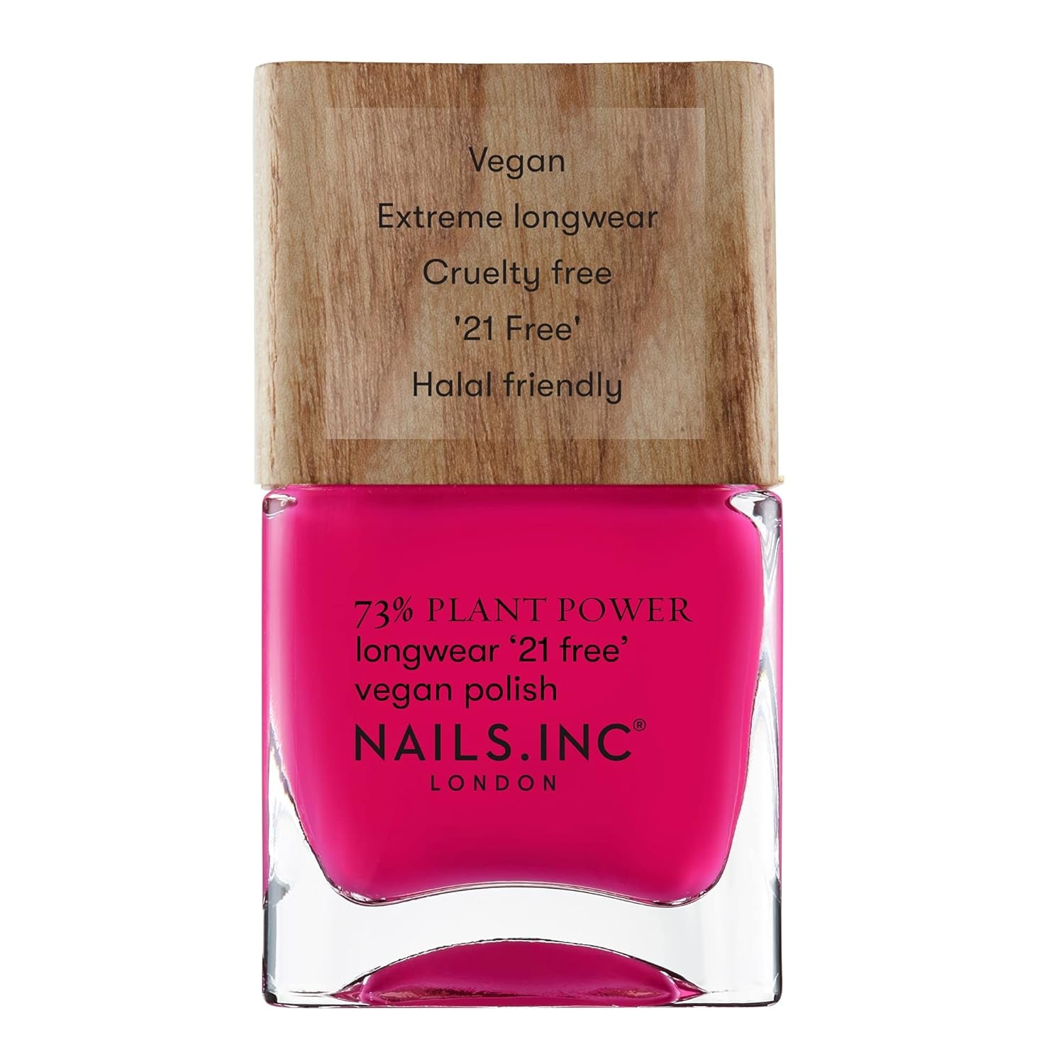 Nails Inc - GLOWING SOMEWHERE Plant Power Vegan Nail Polish - 73% Plant Based, 100% Vegan and Cruelty Free - Perfect Manicure, Sparkling Pearl - For Eco-Friendly Nail Art