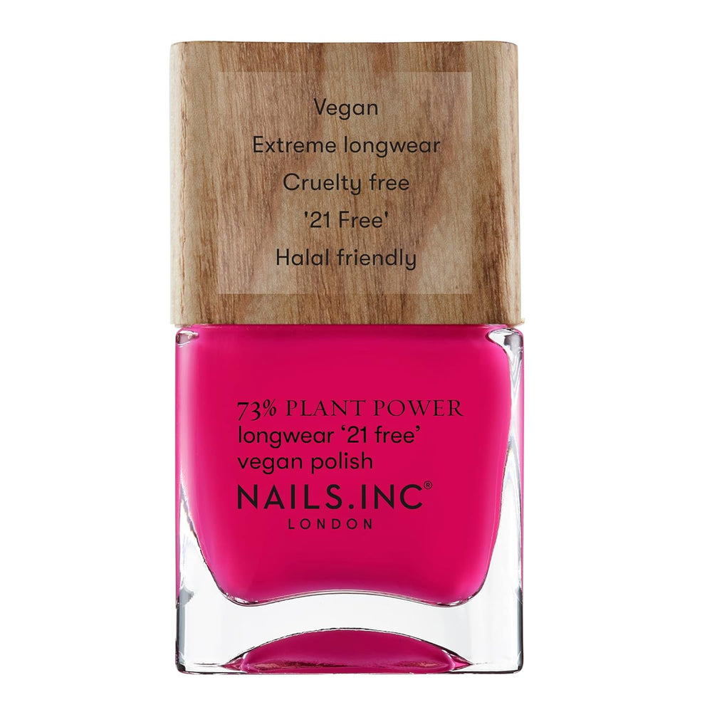 Nails Inc - GLOWING SOMEWHERE Plant Power Vegan Nail Polish - 73% Plant Based, 100% Vegan and Cruelty Free - Perfect Manicure, Sparkling Pearl - For Eco-Friendly Nail Art