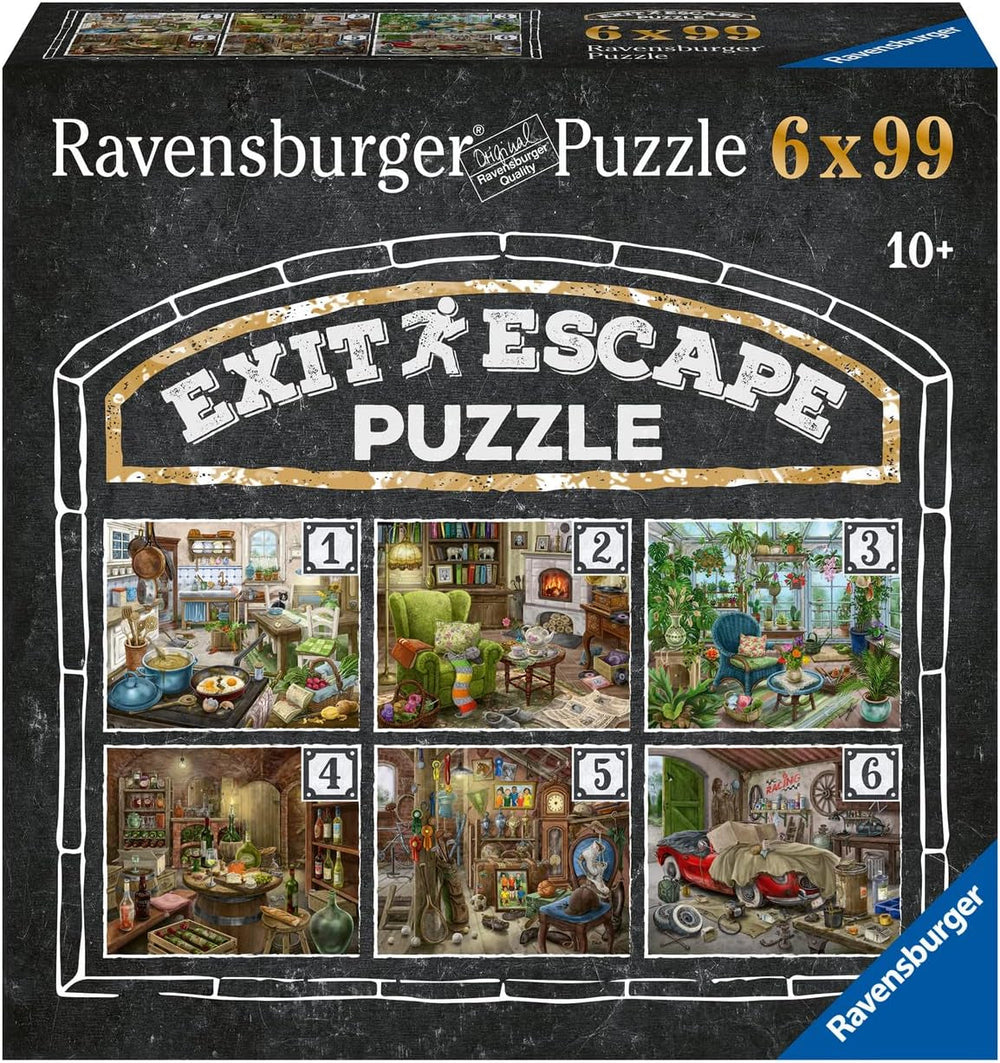 Ravensburger EXIT Puzzle - The Ghostly Manor House - 6X 99-piece puzzle for puzzle-loving adults and children aged 10 and up Puzzle Naty Shop Gothic