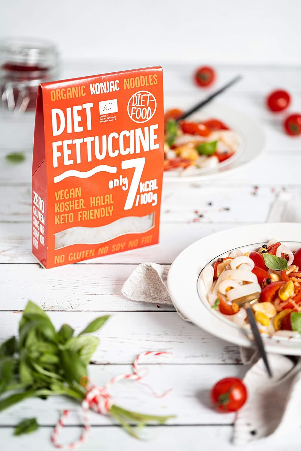 Fettuccine Konjac Noodles Bio Shirataki Diet-Food - 300g, low-carb, sugar-free, keto, vegan, low-calorie, gluten-free and egg-free, made from Konjac flour