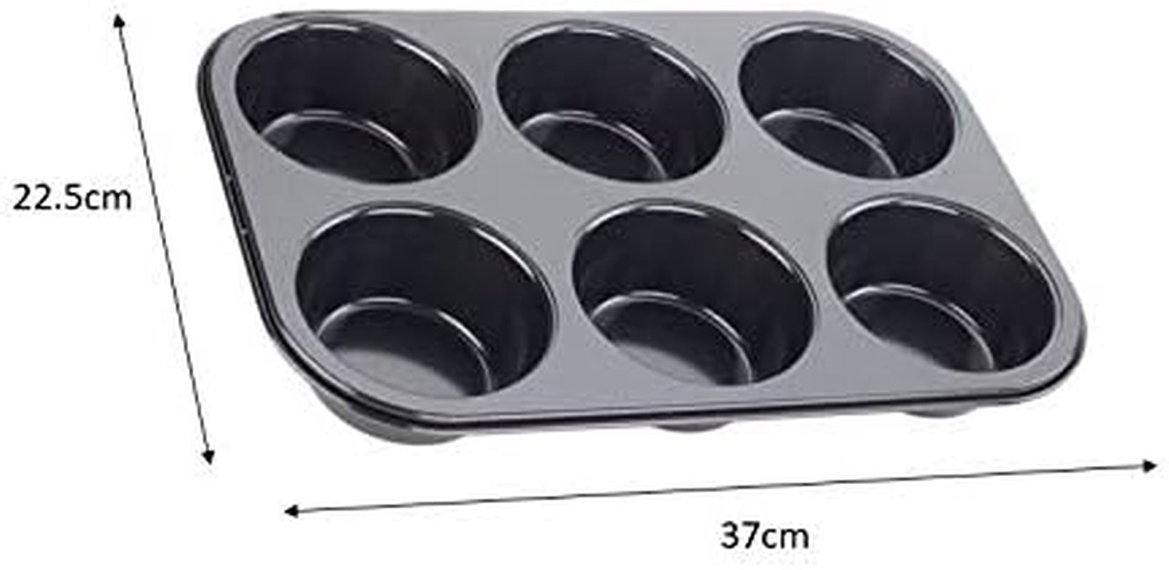 Tala Performance Muffin-Blech, 6 Löcher, Jumbo-Größe, Karbonstahl Von Professioneller Stärke, Mit Antihaftender Eclipse-Beschichtung, Schwarz Molds and trays for baking Naty Shop