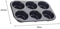 Tala Performance Muffin-Blech, 6 Löcher, Jumbo-Größe, Karbonstahl Von Professioneller Stärke, Mit Antihaftender Eclipse-Beschichtung, Schwarz Molds and trays for baking Naty Shop