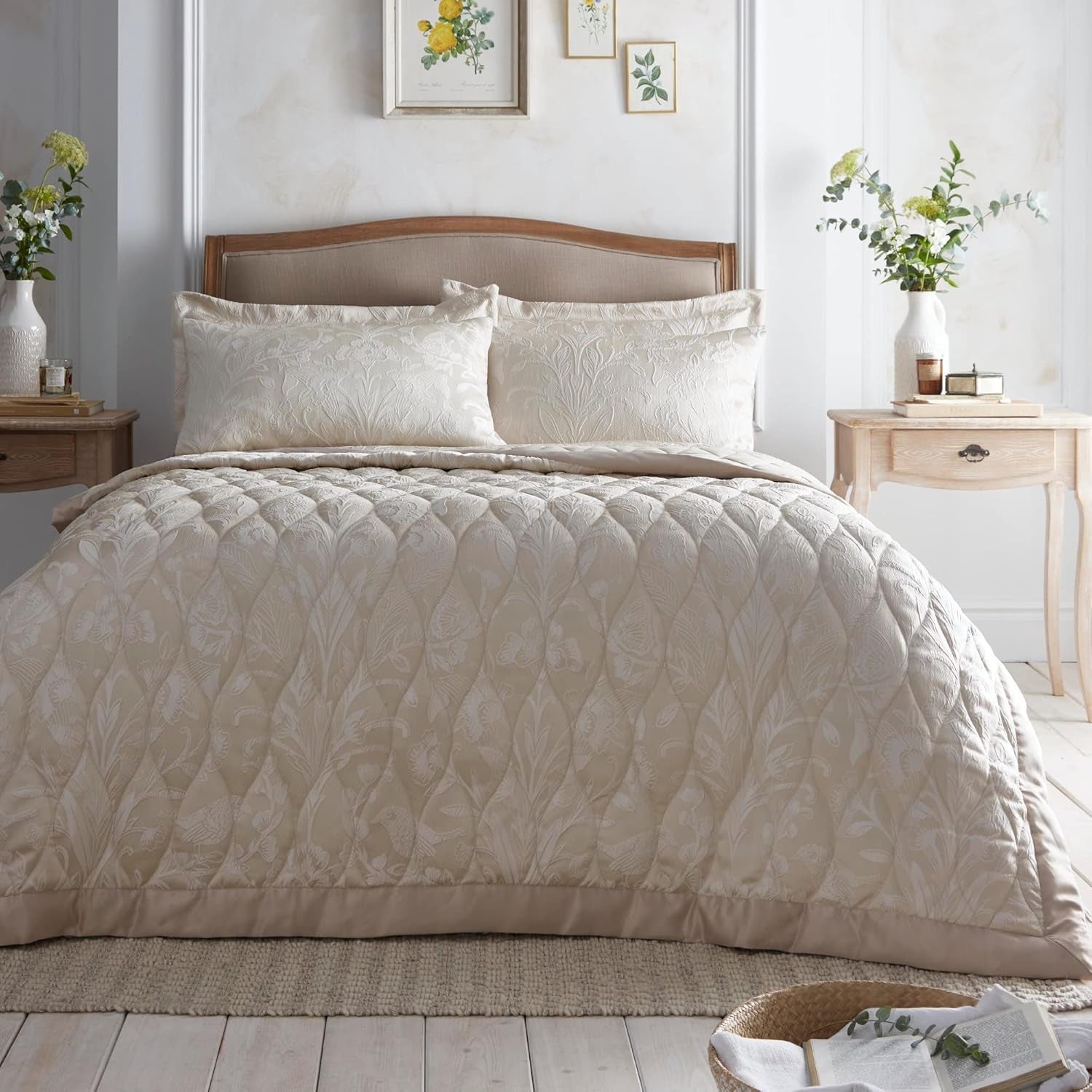 Heritage Elysia jacquard bedspread, 200 X 230 Cm, champagne Appletree Beds and Blankets Default title