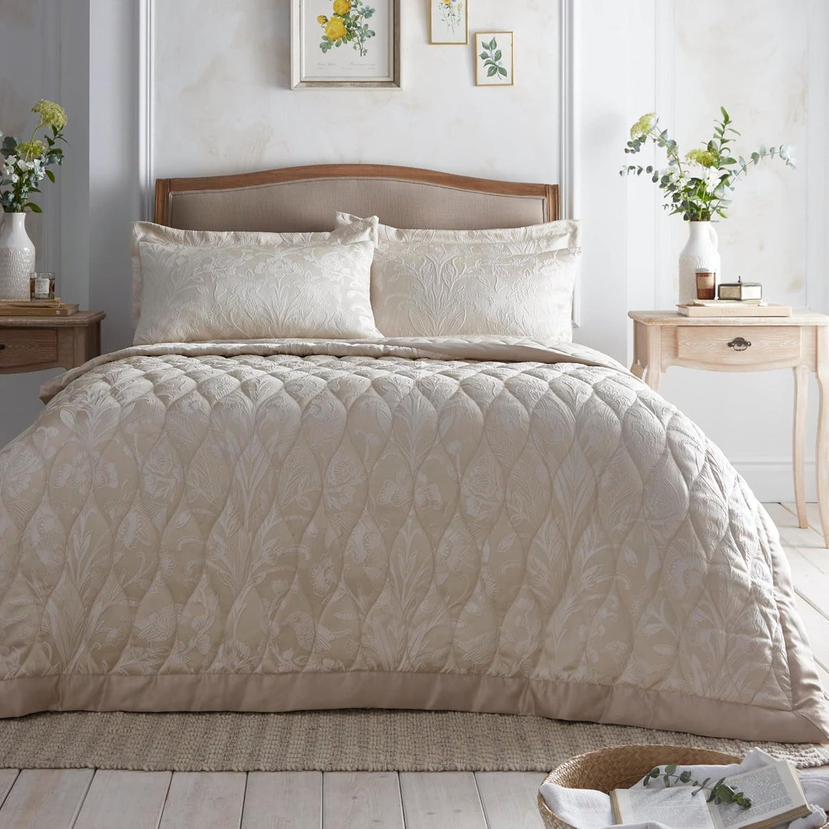 Heritage Elysia jacquard bedspread, 200 X 230 Cm, champagne Appletree Beds and Blankets Default title