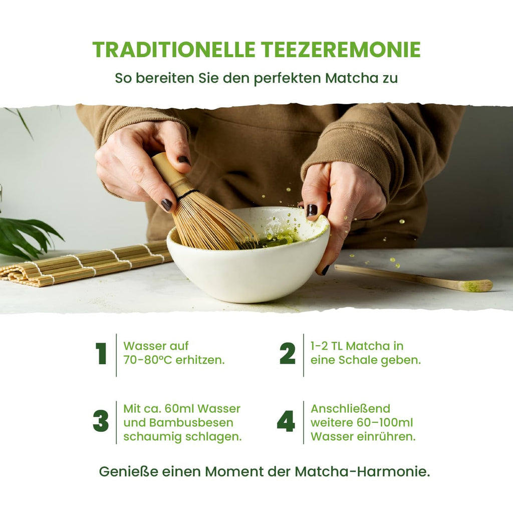 Pudră de matcha ceremonială Monte Nativo (40 g) - perfectă pentru ceai matcha, latte și smoothie - ceai verde din Japonia - calitate ceremonială, în cutie metalică - 100% pură, fără gluten, măcinată fin