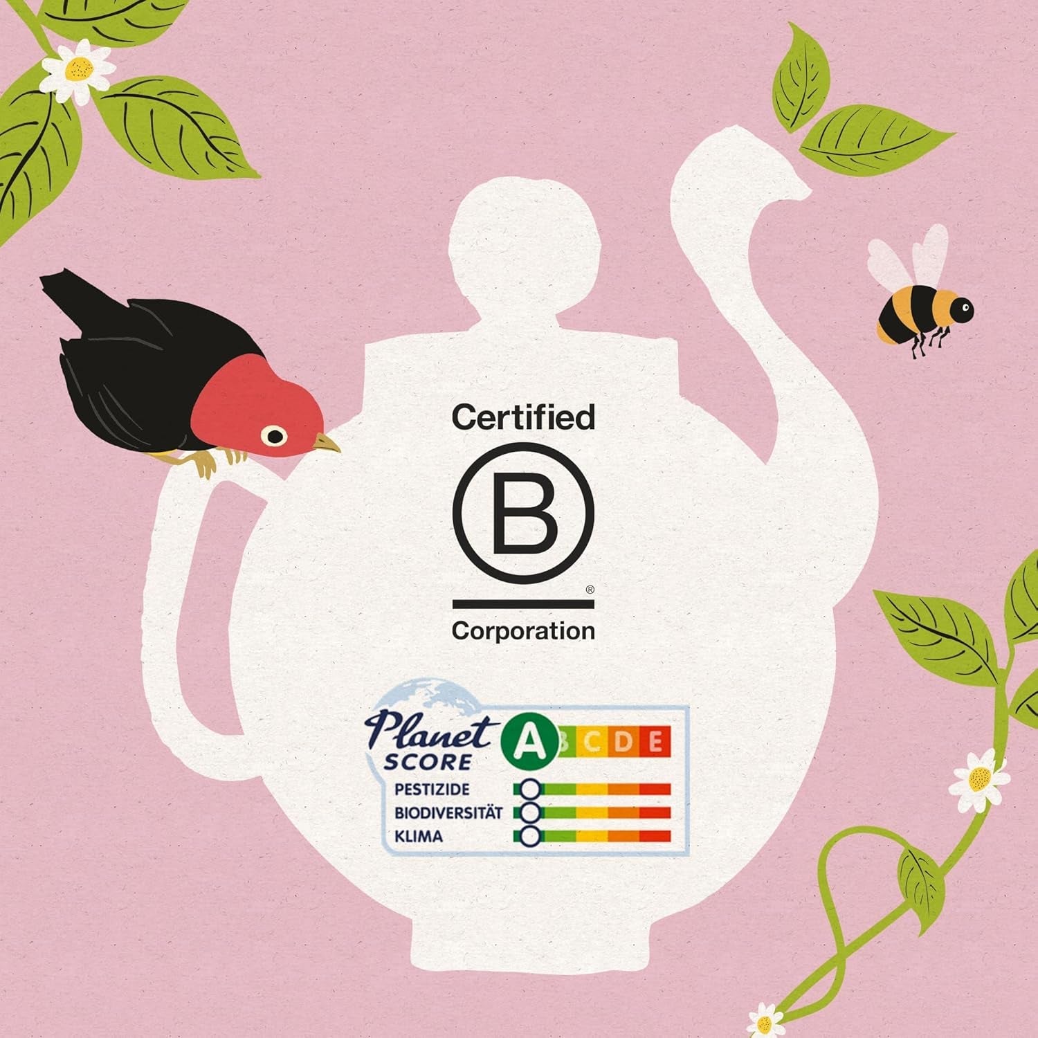 Cupper Ceai de fructe bio Cranberry Rasperry | Ceai cu zmeură | 250 pliculețe de ceai nealbite | Pachet mare | Perfect pentru birou | Ecologic | Comerț echitabil