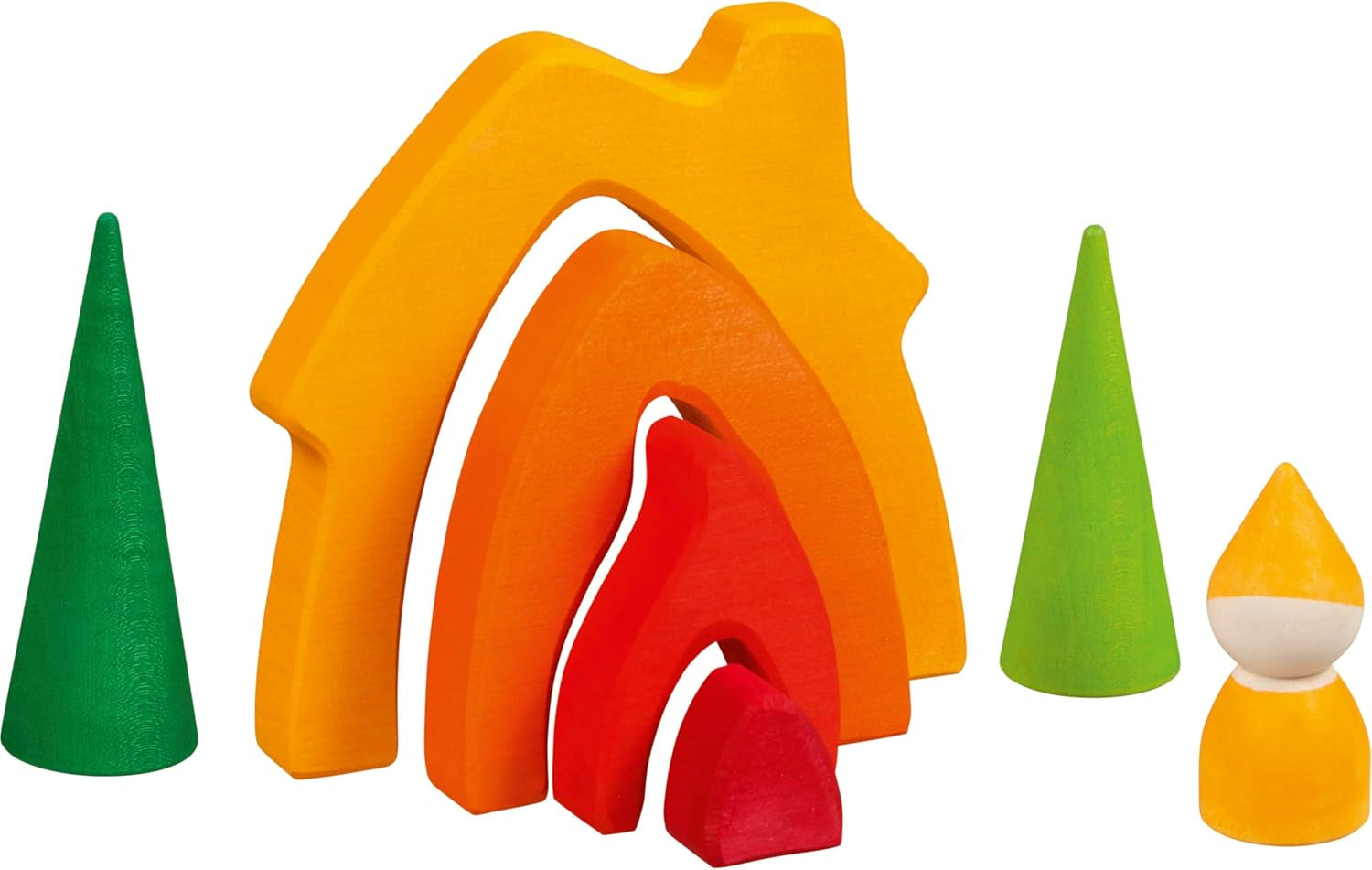 Goki 58427 - Dwarf house - Goki Evolution - Made of high quality maple wood - 7 parts - Colorful water based paints - Made in Europe Dollhouses Naty Shop