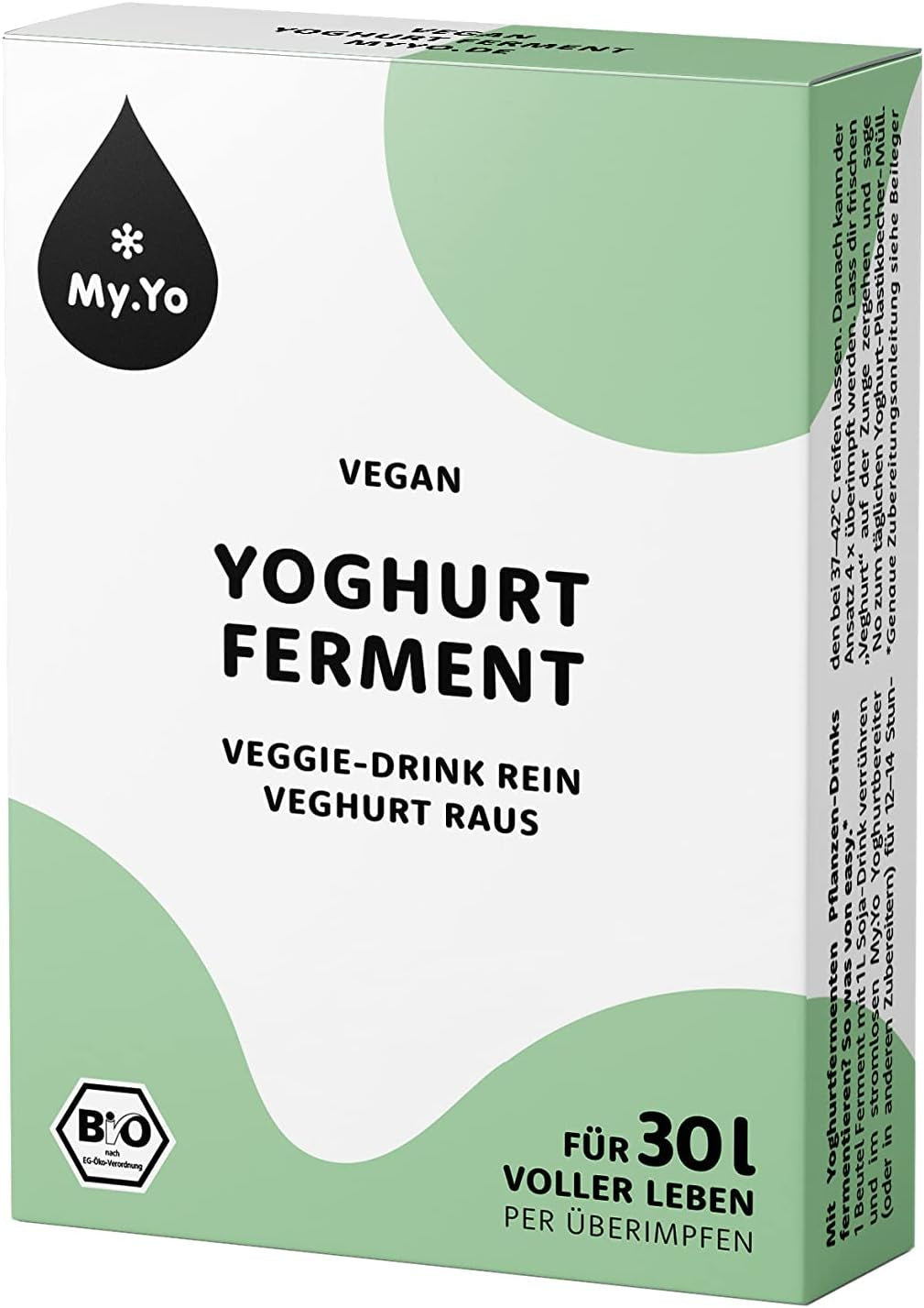 Bio Joghurtferment Vegan – 6x5g – Starterkulturen für 30L plant-based Joghurt – ohne tierische Zusätze – DE-ÖKO-013 certifiziert