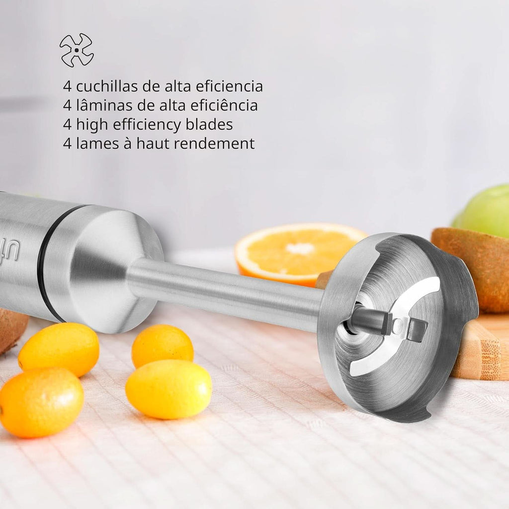 Ufesa Galaxy Max Stabmixer, Leistung 1200 W, 24 Geschwindigkeitsstufen + TURBO, 4 Hocheffiziente Klingen, Ergonomisches Und Spritzwassergeschütztes Design, Zubehör Inklusive, Bpa-Frei Roboti si Mixere Bucatarie Naty Shop