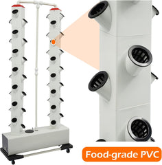 56 Capsules Hydroponic Grow System - Vertical Hydroponic Tower with 30L Water Tank, Garden Hydroponic Grow System, Herb Fruit Vegetable Aeroponic Grow Kit