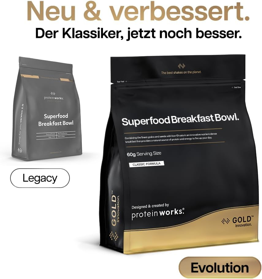 Protein Works | Superfood Breakfast - GOLD Innovation, Award-Winning Cereal, Protein Muesli, Nutrient Rich with Grains, Seeds and Oats, High in Fibre, Apple and Cinnamon, 10 Servings, 600g