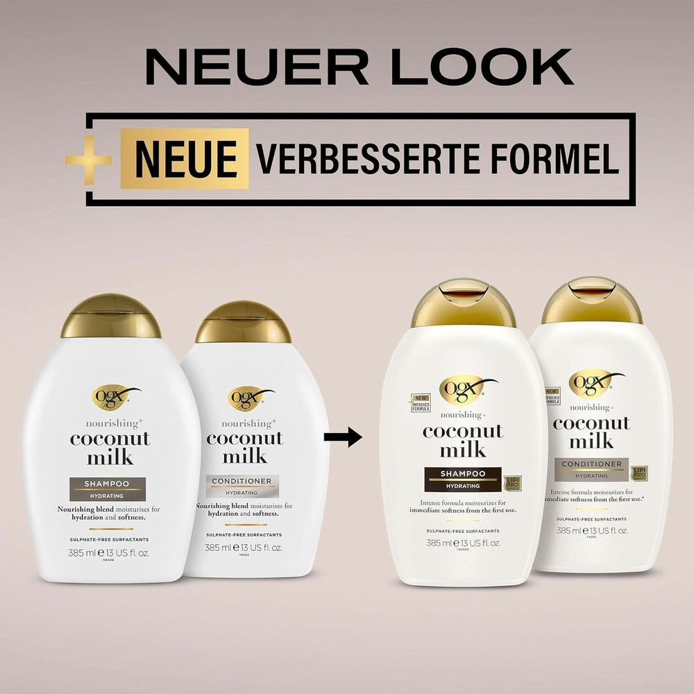 Shampoo with coconut milk OGX (385 ml), moisturizing effect Shower and bath Naty Shop