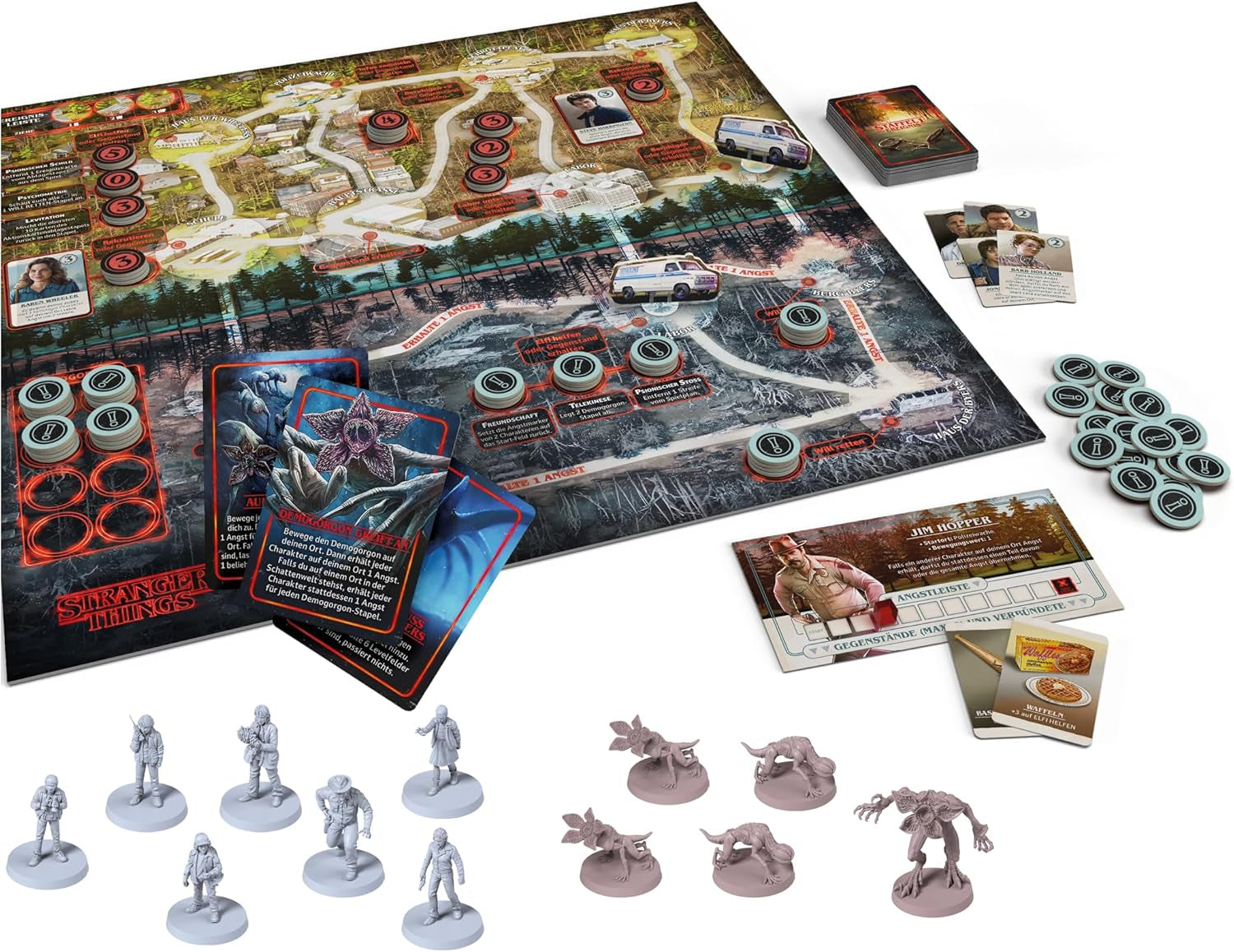 Stranger Things: Shadow World, Expert Game, Board Game, 2-4 Players, Ages 12+, 60 Minutes, German, Multicolor, Colorful