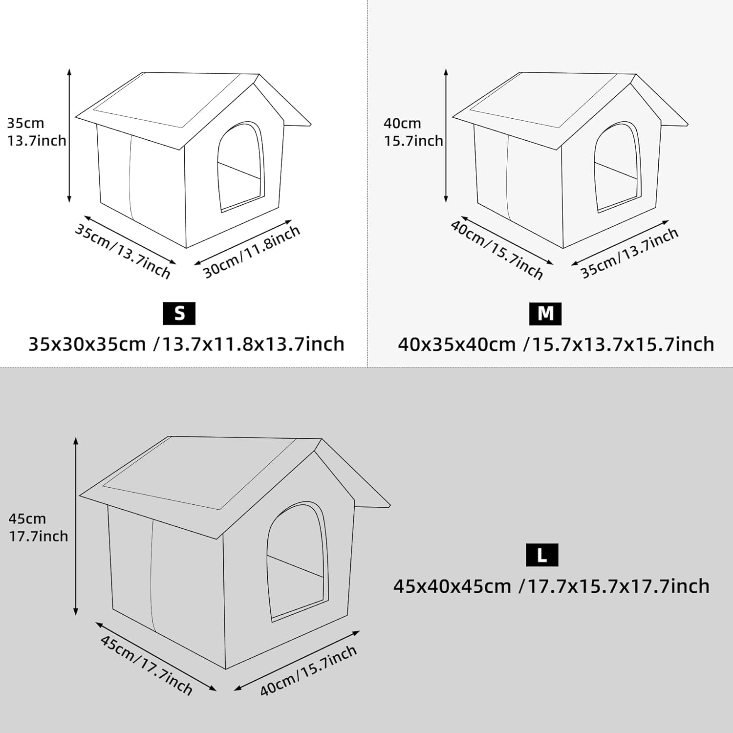 Katzenhaus Für Draußen Winterfest Wasserdicht Wetterfester Katzenhöhle Haustierhaus mit Plüschkissen Warm Hundehöhle Waschbar Hundehaus Tierheim Für Streuner Haustiere 35x30x35cm
