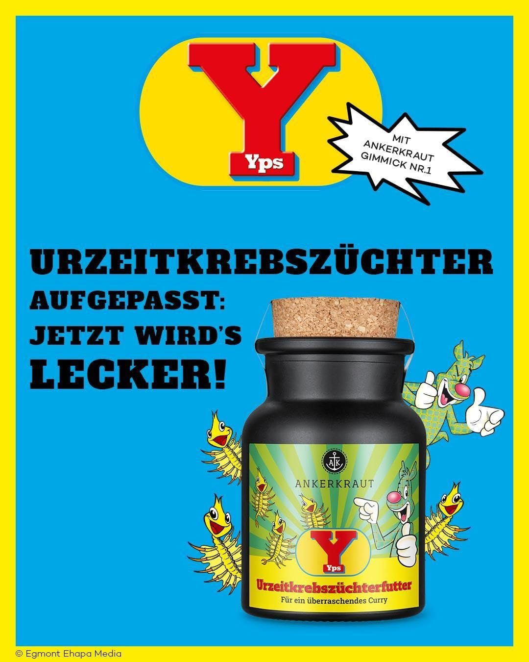 Ankerkraut x Yps Urzeitkrebszüchterfutter, Gewürzmischung für Rice, Gemüse und Snacks, mit Rote Beete, Kurkuma und Zwiebel, ohne Salz, 80 g im Corkenglas