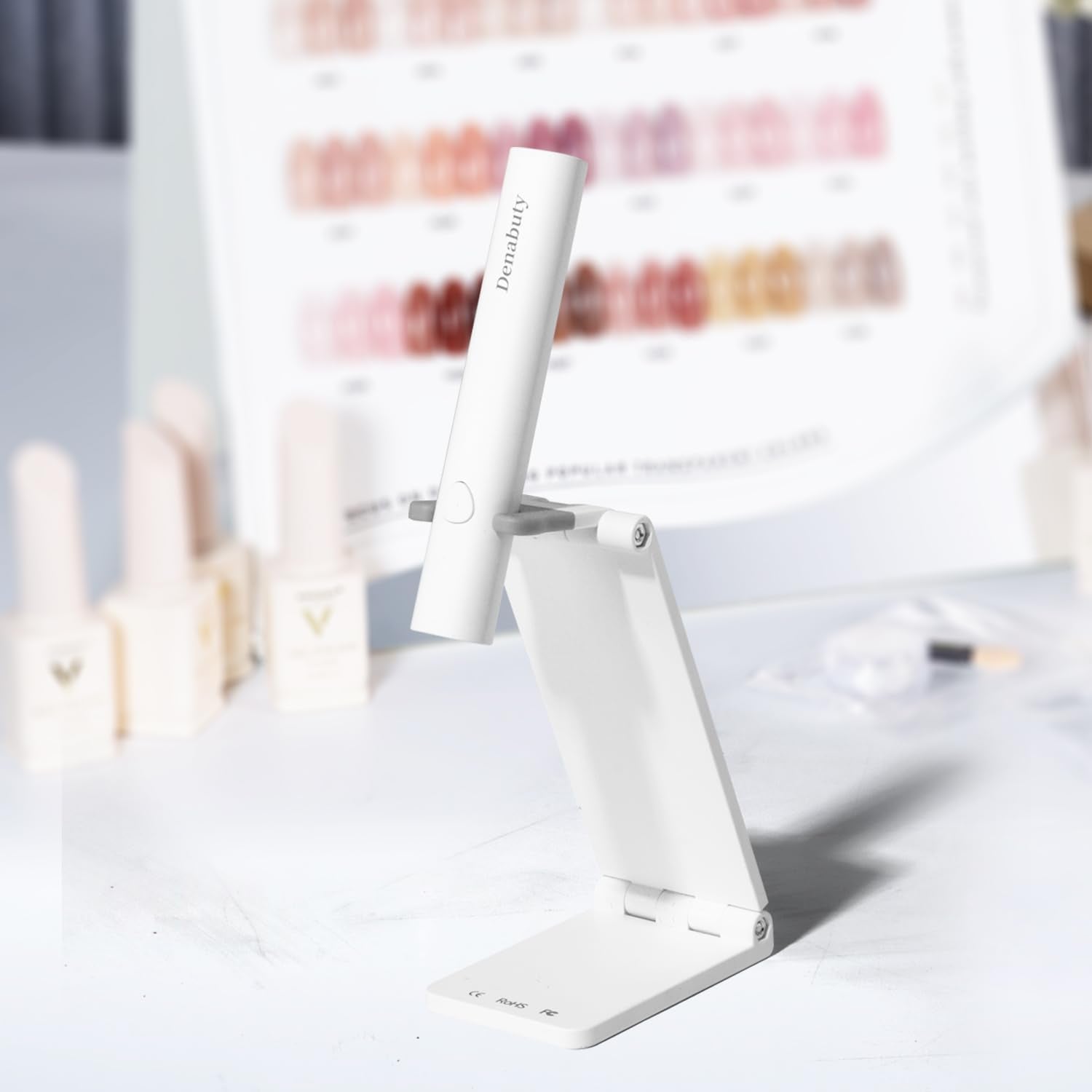 Denabuty UV Lampe Für Gelnägel, Mini U V LED Lampe Für Nägel Wiederaufladbar Mit Ständer Tragbare Kleine UV Nagellampe Für Gel Nagellack, Zum Aushärten Von Nagelkleber & Nail Tips Weiß