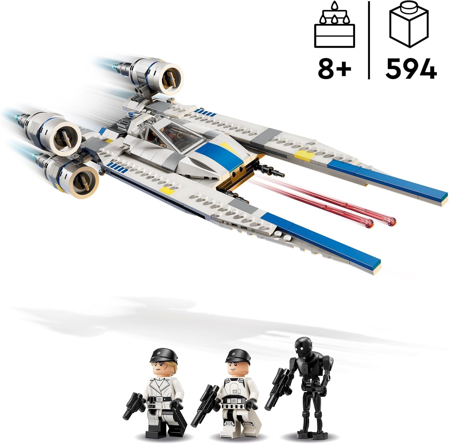 LEGO Star Wars 75399 Rebel U-Wing Starfighter - Toy with swing wing function and 3 minifigures including Cassian Andor and K-2SO droid figure - Gift for boys aged 8+ and Andor fans season 2 Building sets Beuche den LEGO-Store