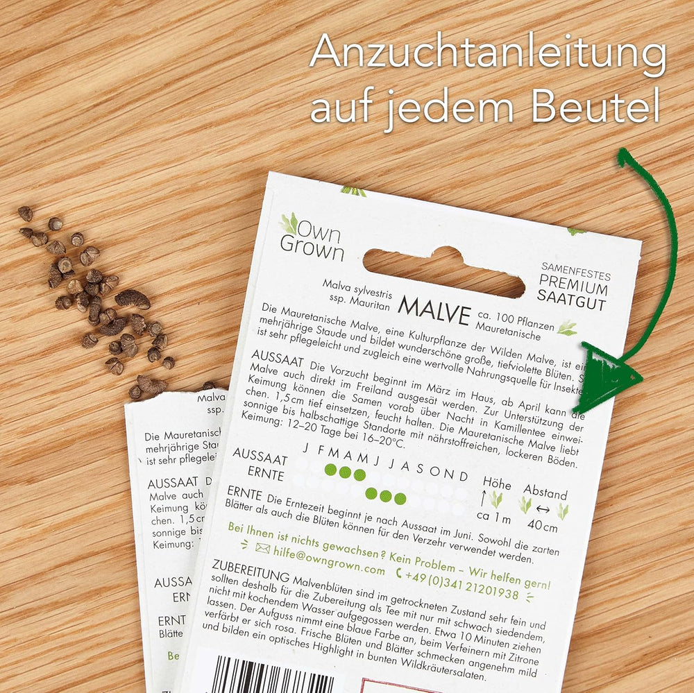 Tea seed set: 8 varieties of seeds for balcony and garden - mint, chamomile, anise, nettle, mallow - plant seeds - tea - tea box - OwnGrown plants