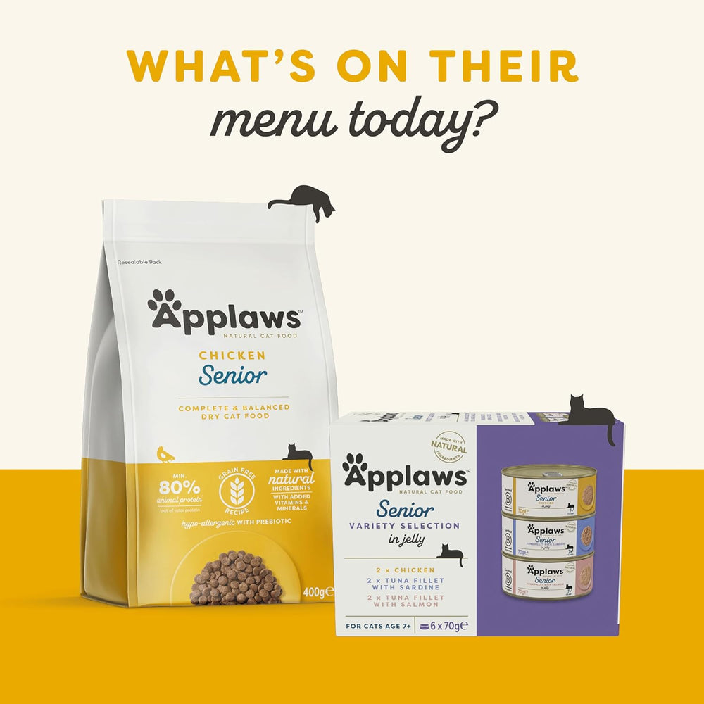 Applaws Premium Natural Pisici Hrană Umedă, Selecție de Pui în Supă 70g Pliculețe Porționate (12x70g)