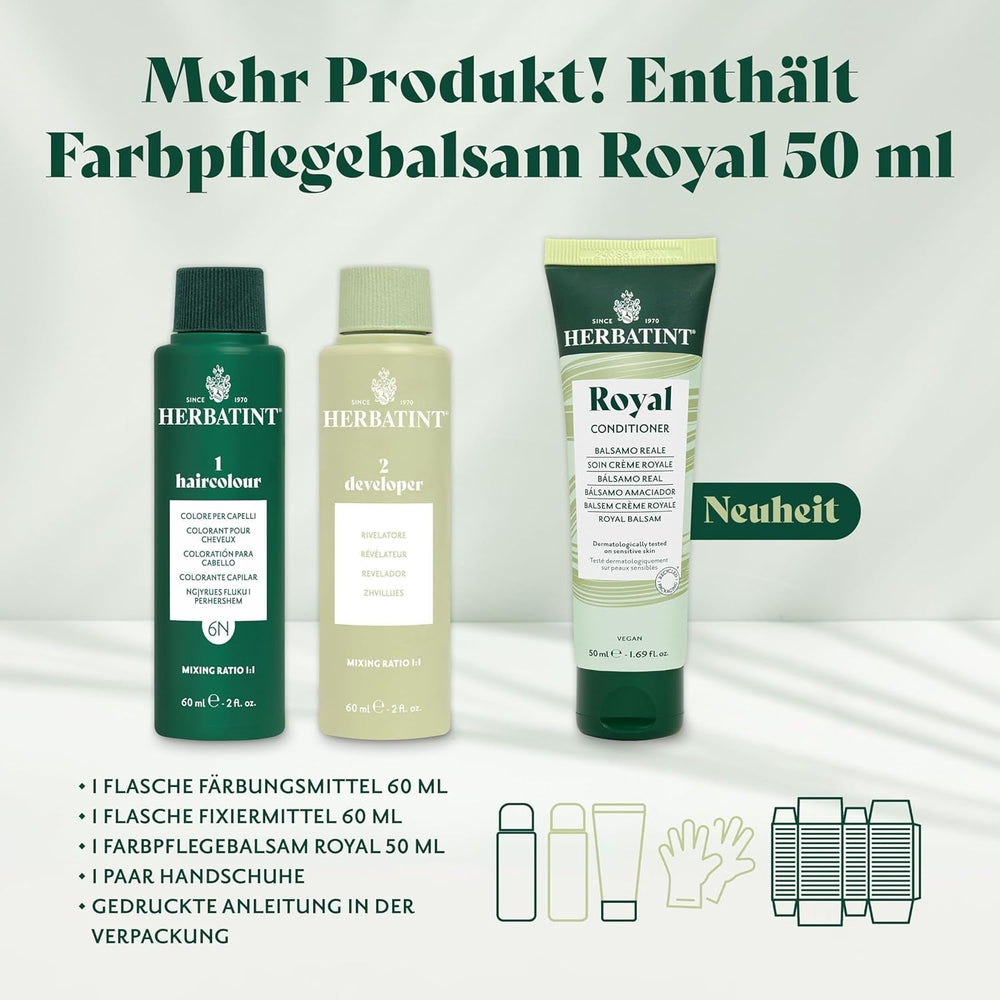 Gel pentru vopsirea permanentă a părului 6N blond închis - 170 ml I Fără amoniac, acoperire 100% a părului gri I Testat pe piele sensibilă, cu 8 extracte de plante Vopsea pentru par Naty Shop