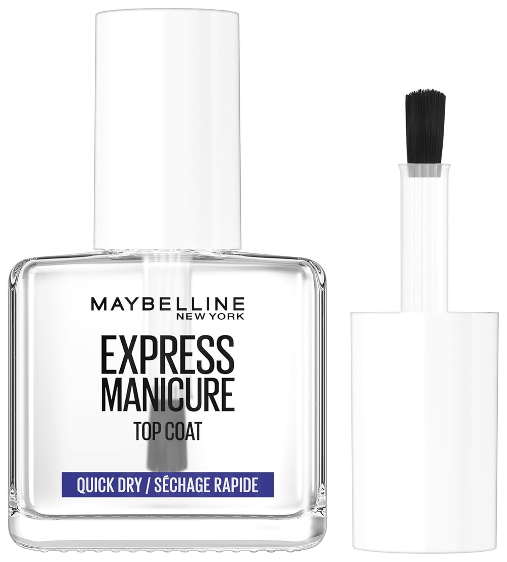 Maybelline New York Nail Polish, Quick Dry Top Coat Express Manicure, Transparent, 12 ml
