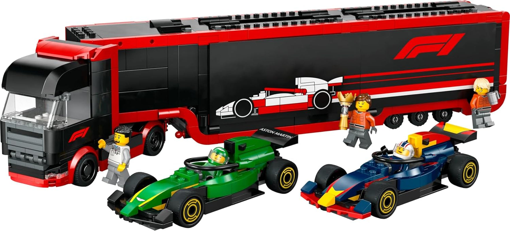 LEGO City F1 Transporter with RB20 & AMR24 F1 Racing Cars - Toy Car Transporter for Red Bull & Aston Martin Formula 1 Teams - Incl. 5 Minifigures - Gift for Boys & Girls Ages 8+ 60445 Construction sets Besuche den LEGO-Store