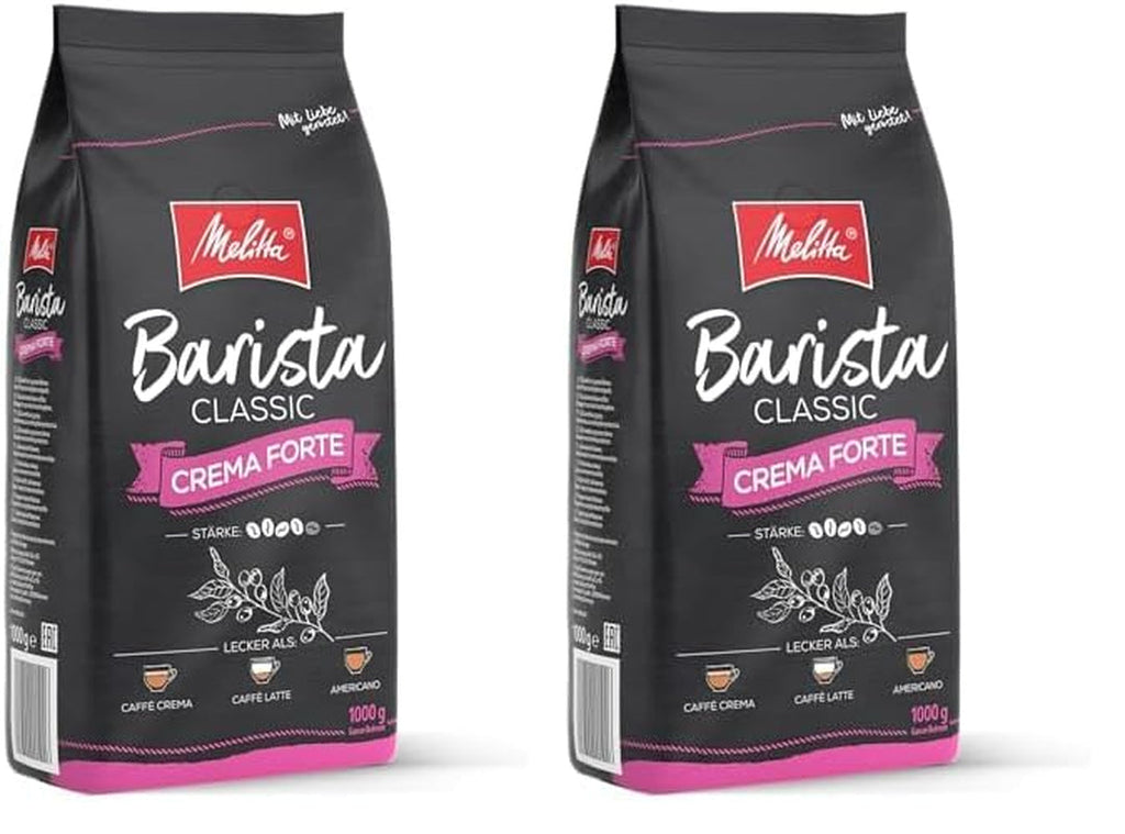 Melitta Barista Classic Espresso, Boabe de cafea întregi 1 kg Cafea Naty Shop 2 x 1 Kg Crema Forte