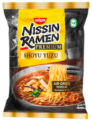 Nissin Ramen Premium - Shoyu Yuzu 10 Pack Japanese Style Air Dry Instant Noodles Flavored with Yuzu Soy Sauce and Dried Leek (10 x 92.7g)