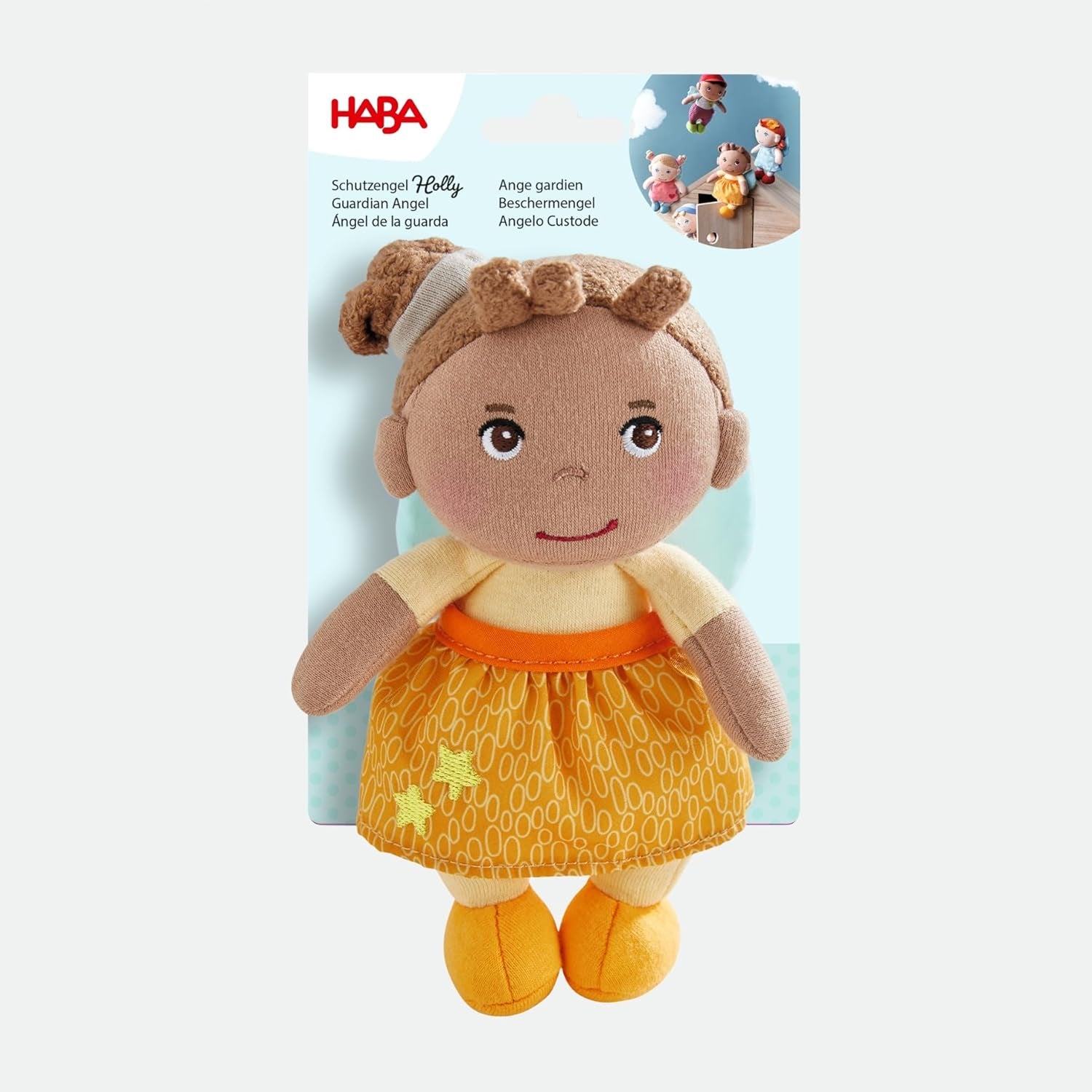 HABA Înger Păzitor Holly – Păpușă din material textil pufoasă (15 cm), cadou perfect de bun venit pentru bebeluși și copii mici – Lavabilă la 30 °C – 2011871001