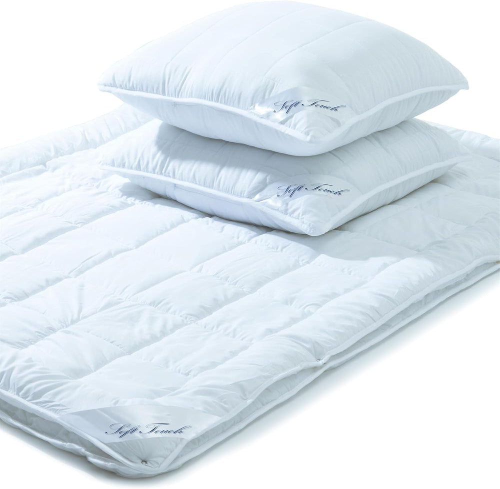 Aqua-Textil Soft Touch Set for children Duvet 100 X 135 Cm 250G and 350G with pillow 40 X 60 Cm 150G Duvet 4 seasons Climate control Oeko-Tex Quilts and quilts Naty Shop 200X200 Cm + 2X 80X80 Cm 4 seasons