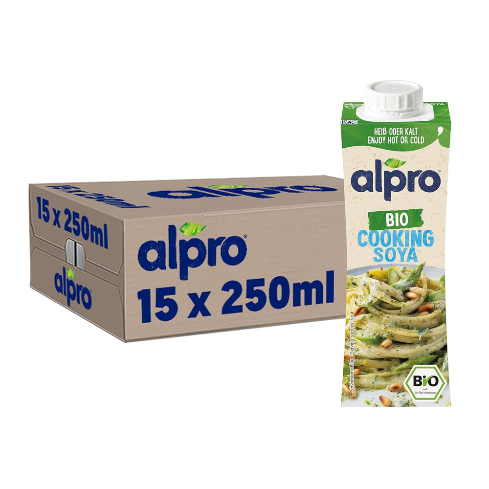 Alpro Bio Cooking Soya – Vegan Bio Kochcreme – 15 x 250 ml