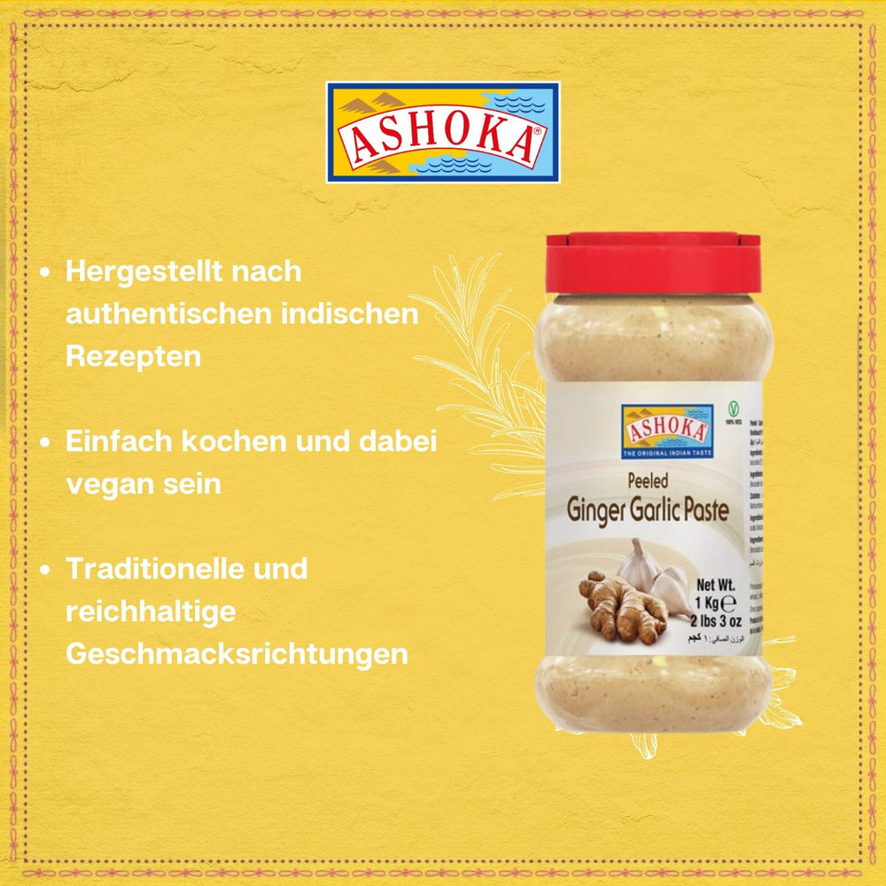 ASHOKA - Geschälte Ginger Knoblauch Paste - (1 X 1 KG)