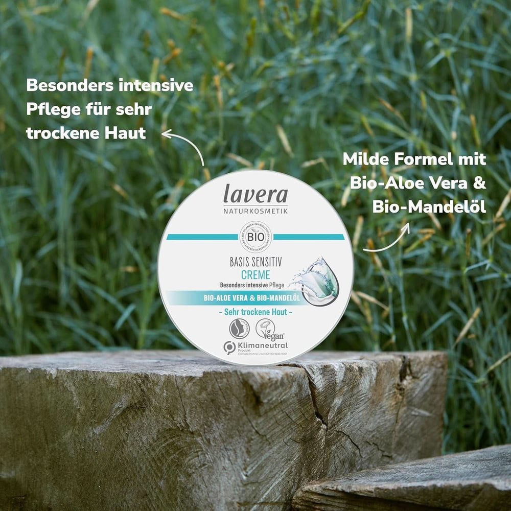 Lavera Basis Sensitiv, intensive care for dry skin with Aloe Vera and almond oil, 150 ml Naty Shop
