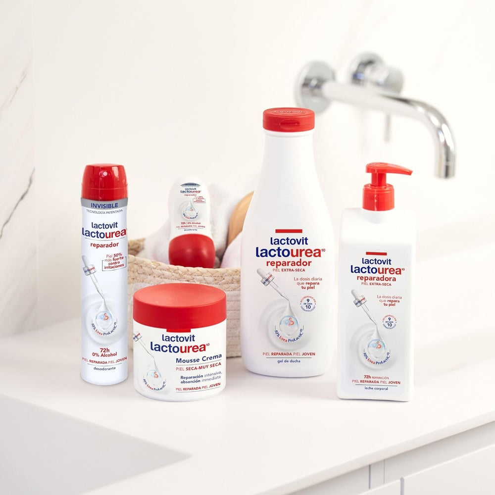 Lactourea reparierende Körpermilch mit Protein Calcium, sofortige Absorption, 48 Stunden Ernährung und Reparatur, geeignet für trockene und extra trockene Haut, 800 ml