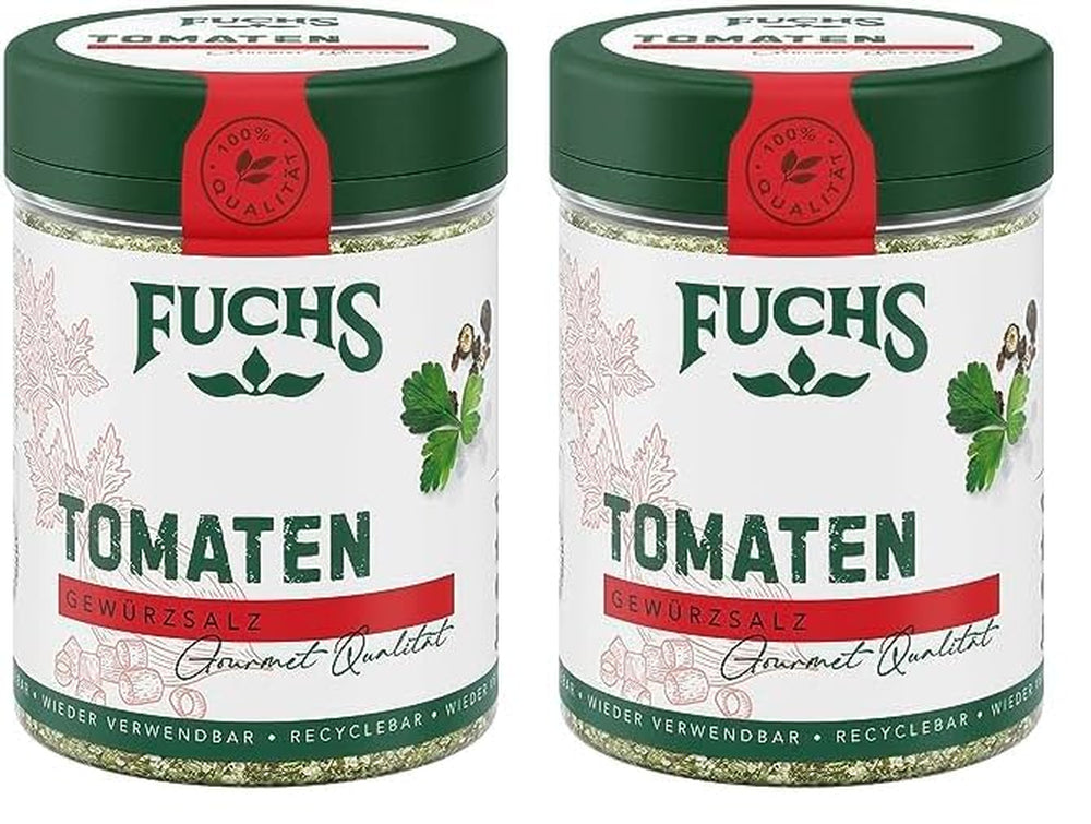 Fuchs Gewürze - Tomato Gewürz - Gewürzsalz für Tomatenbrot, Frühstücksei oder Steak - natural ingredients - 90 g in wiederverwendbarer, recyclebarer Dose