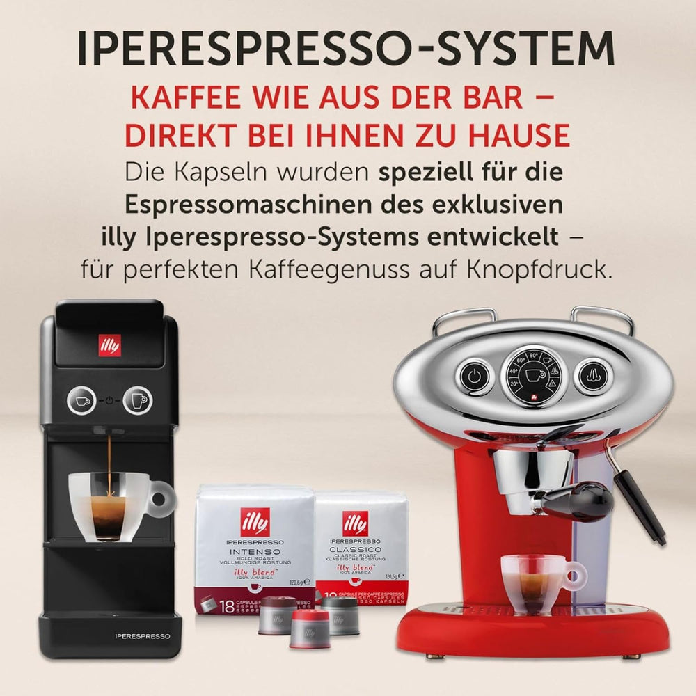 illy, Iperespresso Kapseln CLASSICO, 100 % Arabica mit Noten von Orangenblüten und Jasmin, Sanfter Geschmack und Süßer Nachgeschmack, 6 Packungen à 18 Kapseln (Insgesamt 108 Kapseln)