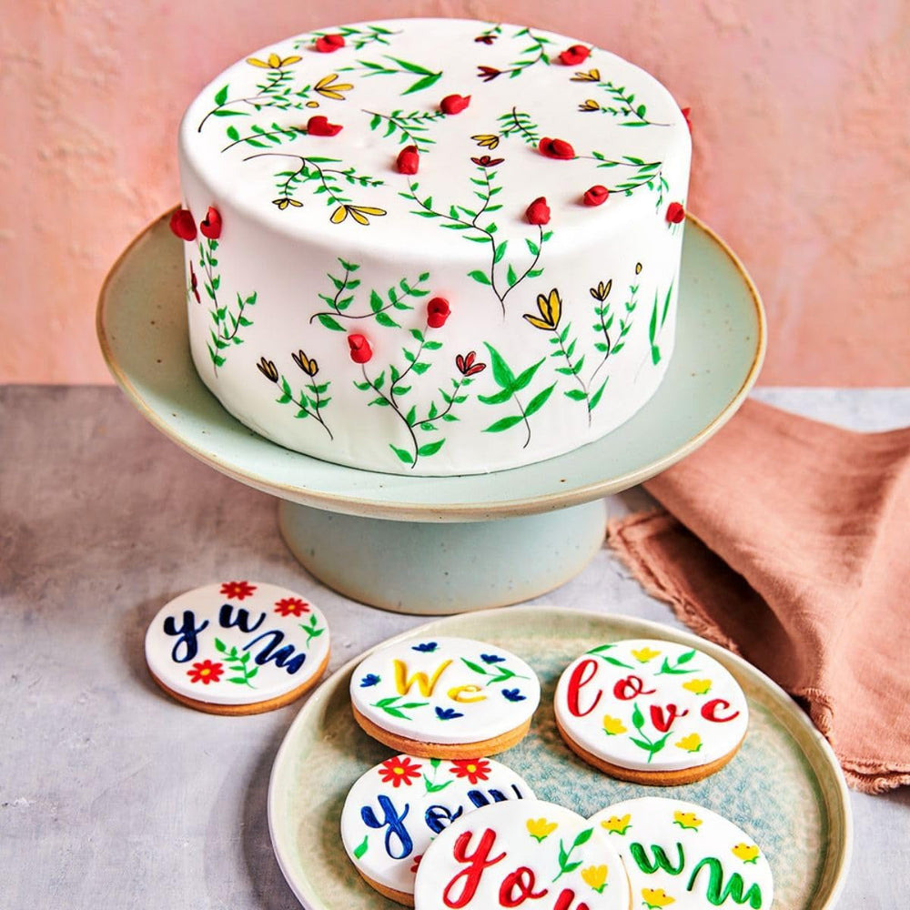 Pixuri colorante alimentare Funcakes, verde frunze: Pixuri comestibile pentru fursecuri, prăjituri, fondant și multe altele, ideale pentru personalizare, certificate Halal