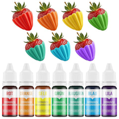 Colorant alimentar liposolubil 7 culori x 12 ml, colorant alimentar foarte concentrat pe bază de ulei pentru ciocolată, colorant alimentar pentru decorarea torturilor, brioșe, copt, glazură, fondant