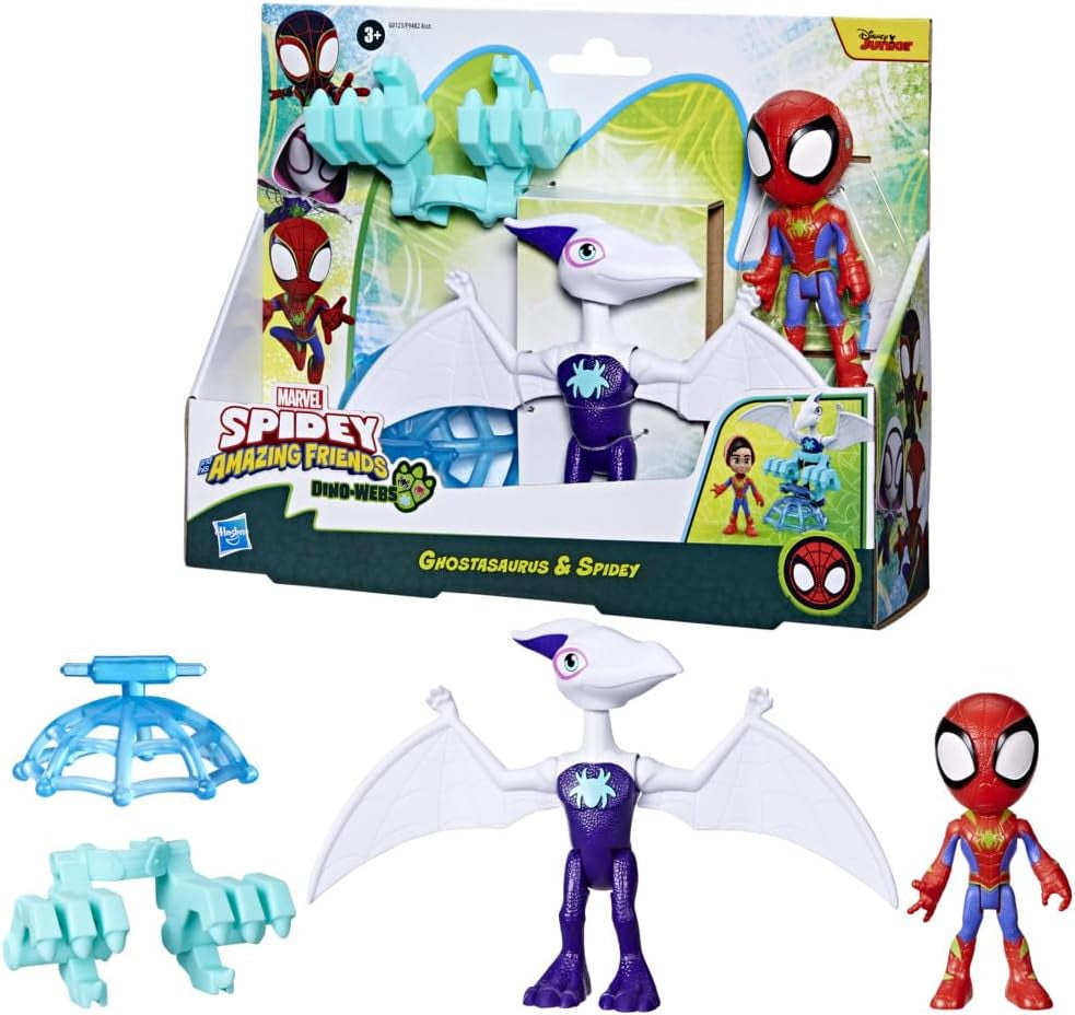 Marvel Spidey And His Super Friends Dino-Webs Spidey-Rex & Miles "Spin" Morales Spider-Man Action Figure Set Action figures Naty Shop Ghostsaurus Spidey