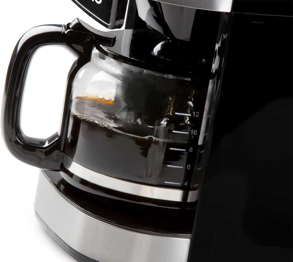 Espressor DOMO DO721K „Grind and Brew” - Funcție Boab-to-Cup - Afișaj LCD - Pentru cafea măcinată sau boabe întregi - 1,5 L