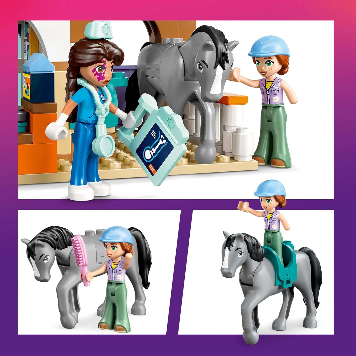 LEGO Friends Veterinary Cabinet for Horses and Pets, Building and Play Set for Imaginative Role Play with 3 Minifigures and 5 Animal Figures, Gift Idea for Girls 7 Years Old 42651 Building Sets Besuche den LEGO-Store