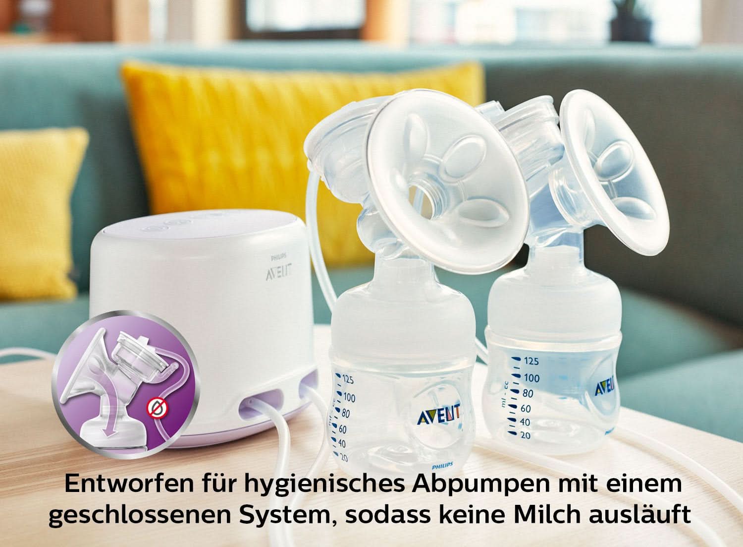Double electric breast pump Philips Avent SCF334/02 Accessories Food and Breastfeeding Bebe Naty Shop