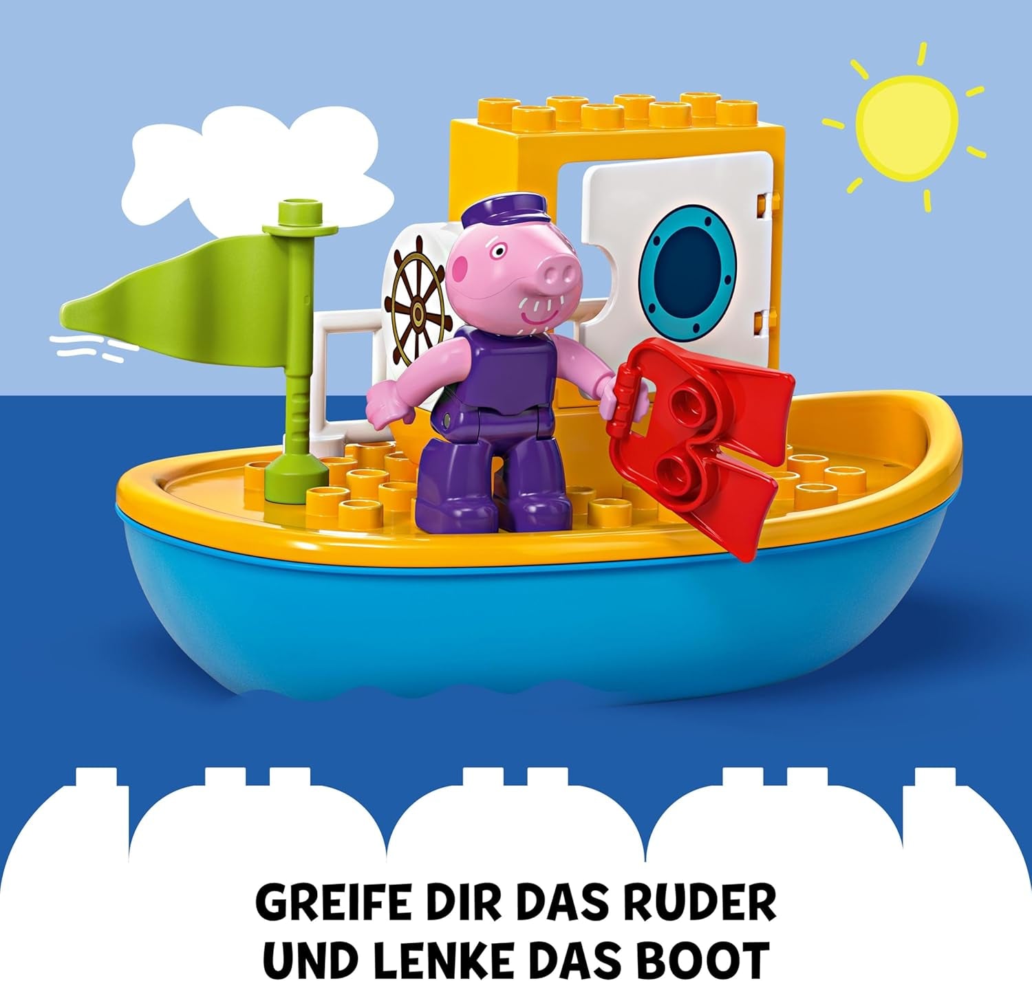 LEGO DUPLO Peppa's Boat Trip: Toy Boat Playset to Build and Rebuild with 2 Figures, Creative Toy, Gift Idea for 2-Year-Olds, Boys and Girls 10432 Building Sets Besuche den LEGO-Store