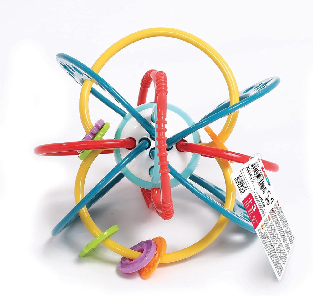 LUDI - Clopoțel Planet - Jucărie pentru copii - De la 3 luni - Culori vibrante, texturi diferite și formă originală - Promovează abilitățile motorii fine și dexteritatea Jucarii Bebe Naty Shop