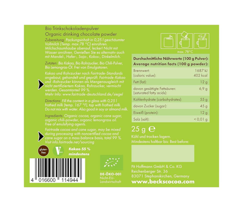 Mekong bag, 25 grams of Naty Shop Cocoa and Hot Chocolate