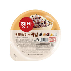 Cooked rice CJ 5351 in a microwave oven tray, 210 g