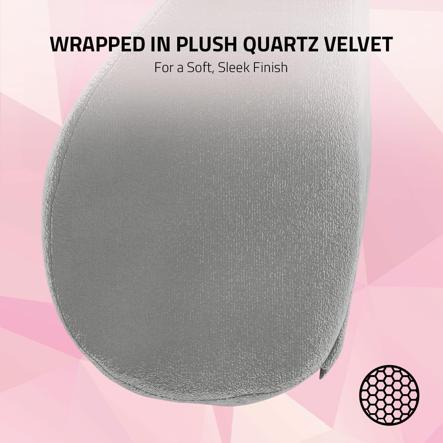 Razer Head Cushion - Pernă pentru gât și cap pentru scaune de jocuri (design ergonomic, spumă de memorie, acoperire moale de catifea neagră) Quartz Perne standard Naty Shop